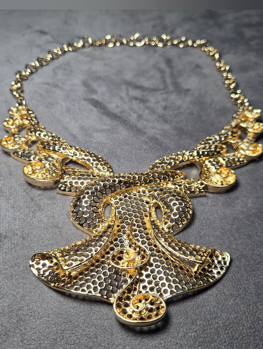 Vintage-Inspired 14K Gold Plated Filigree Necklace - Women's Fashion Jewelry